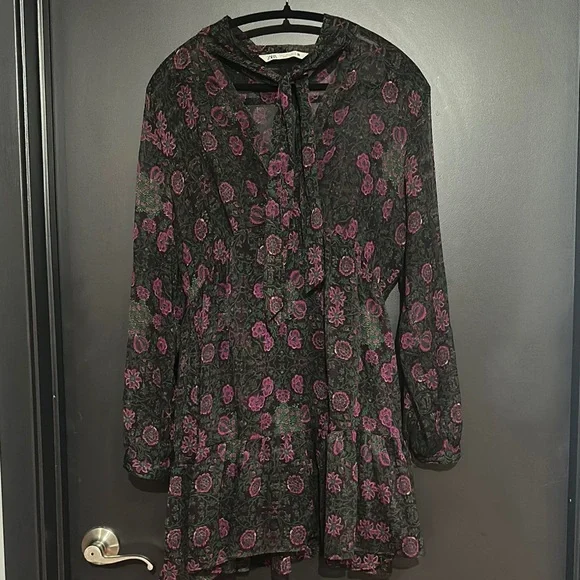 zara green and pink floral dress Zara - Floral Print Dress - Pink - 4 Years (40,9 Inches)